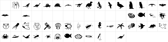 Kritter Bats Regular  glyph index