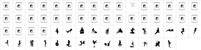 Sexy Silouette Stencils Regular  glyph index