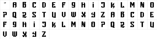 Snobjury Regular  glyph index