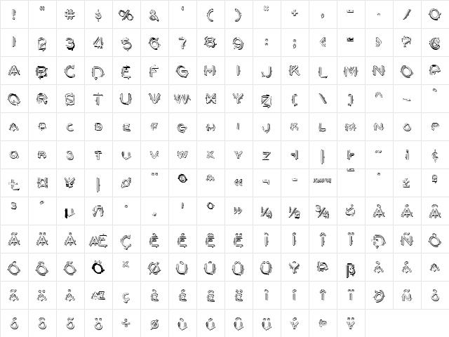 Berserker Shadow Regular  glyph index