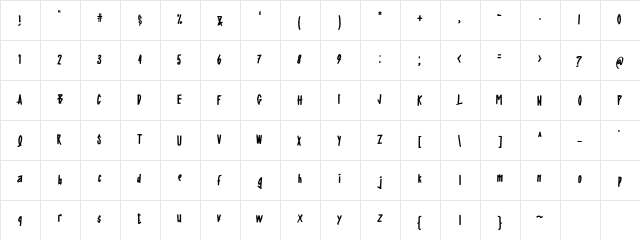 Cerobong Regular  glyph index