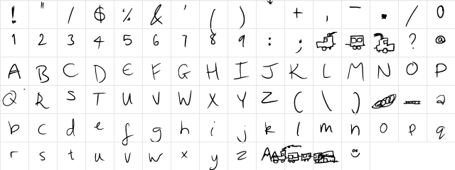 I am an actual Train, believe it or not, believe it or not Regular  glyph index