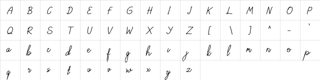 elfia Bold  glyph index