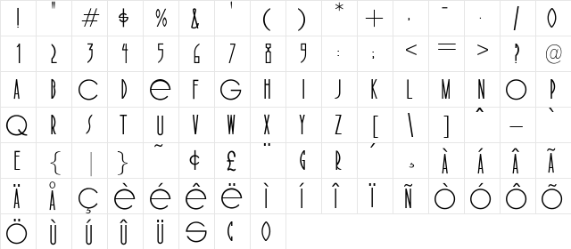 OPTICinema-Solid Medium  glyph index