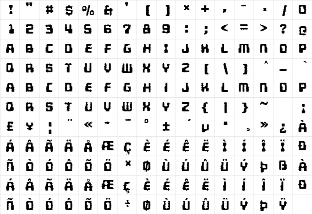 Multivac Interference  glyph index