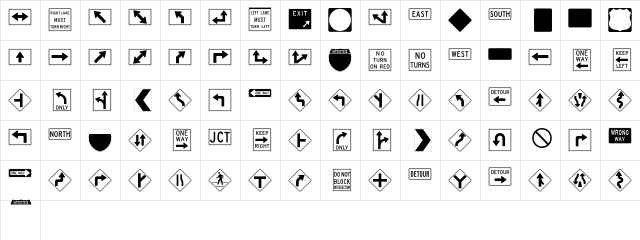 InterstatePi One  glyph index
