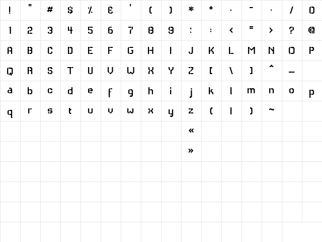 RH Carrier Stencil Regular  glyph index