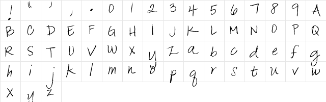 Pea Tangee Regular  glyph index