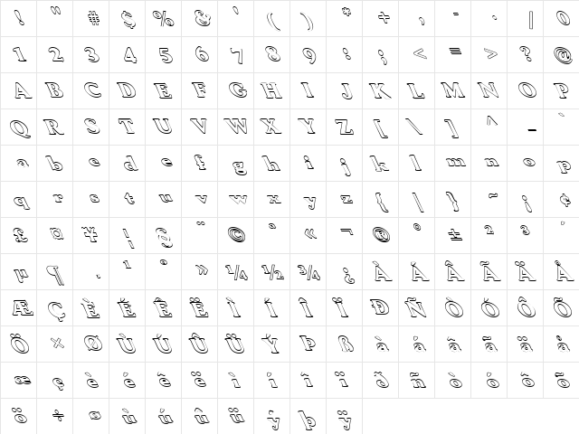 FZ ROMAN 30 HOLLOW LEFTY Normal  glyph index