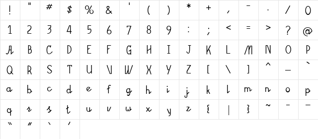 CK Hot Rod Regular  glyph index