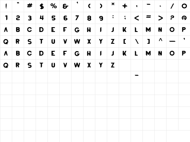 BATTLE ROYALE FONT Bold  glyph index