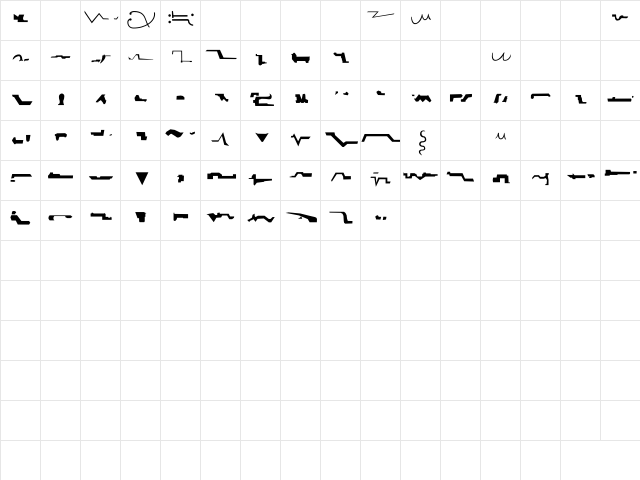 Krell Bold  glyph index