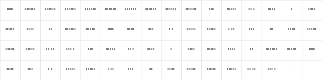 MC morse_Am_or_Railway_1844 Regular  glyph index