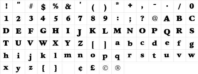 Grafe' Display SSi Regular  glyph index