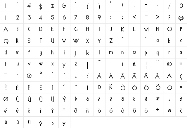 Spyrogeometric Regular  glyph index