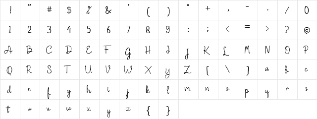 Anotherline_1 Light Italic  glyph index