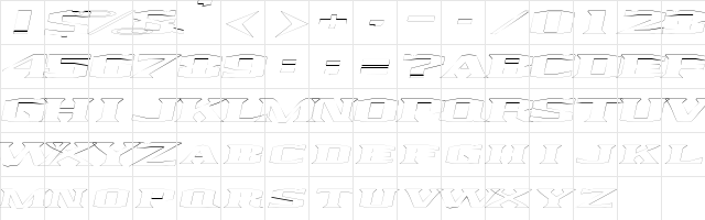 KingfreshOutline Italic  glyph index