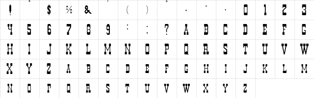 El Paso Regular  glyph index