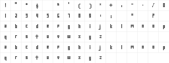 Appetite Regular  glyph index