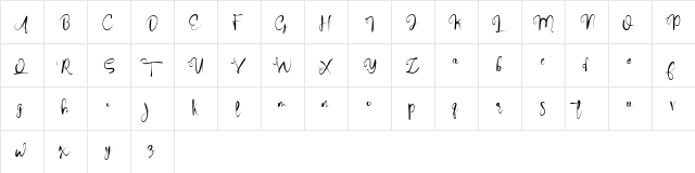 winteria Regular  glyph index