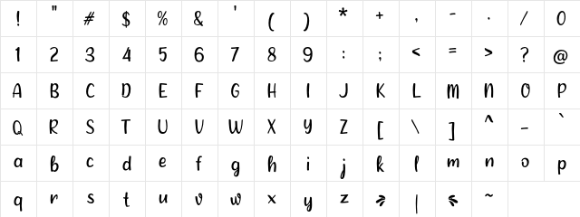 a Alley Garden Regular  glyph index