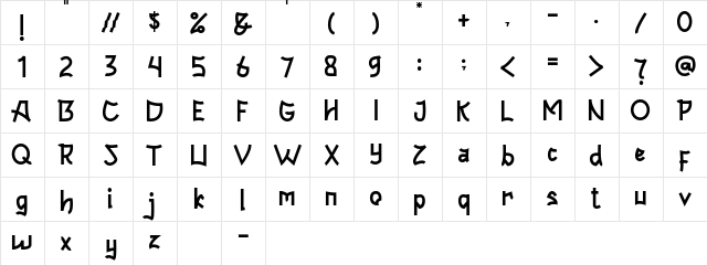 Respecty Regular  glyph index