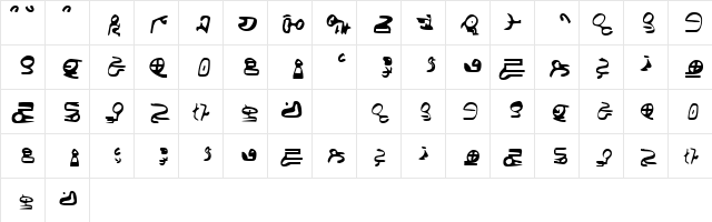 ID4 Alien Script Normal  glyph index
