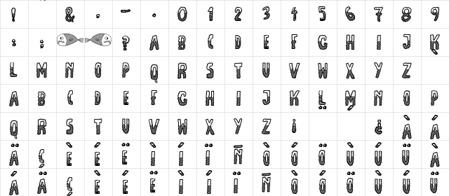 JMH Escamas Black Down Regular  glyph index