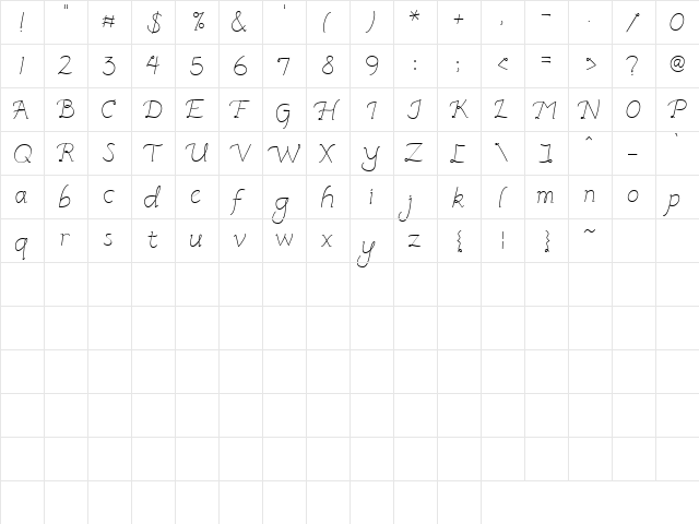 CK Italic Regular  glyph index