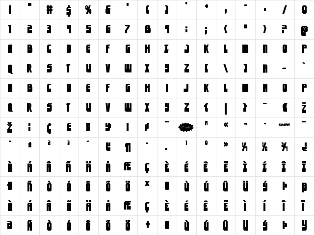 Eldebaran Bold Bold  glyph index