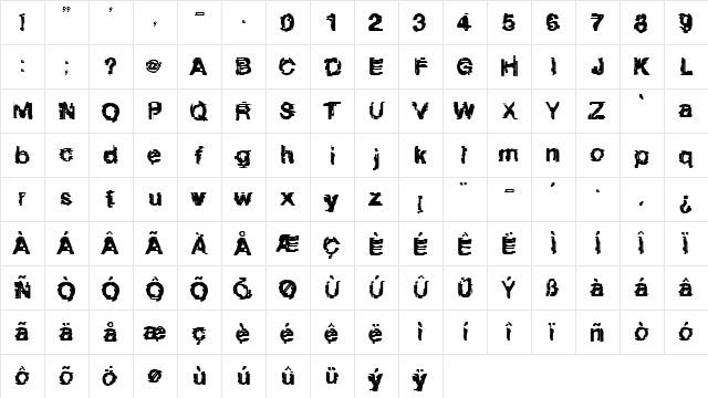 LTRedBabe Medium  glyph index