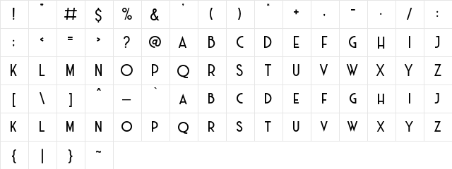 Haarlem Deco DEMO Regular  glyph index