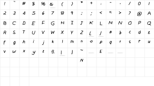 GHR_Chalk_I Medium  glyph index