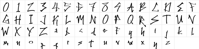 Shoel Crack Reguler  glyph index