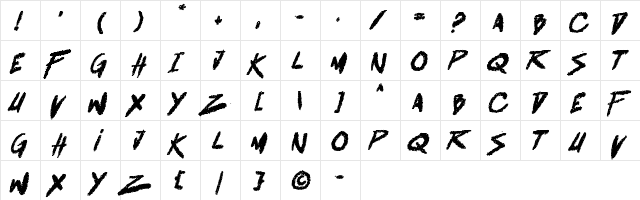 battle breath Bold Italic  glyph index