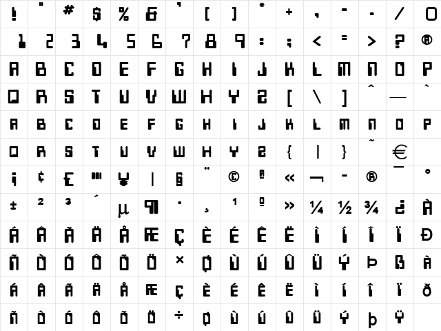 KeysHeavy Normal  glyph index