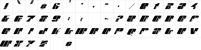 5 Sawblade DNA Regular  glyph index