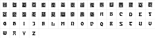 Romantica Regular  glyph index