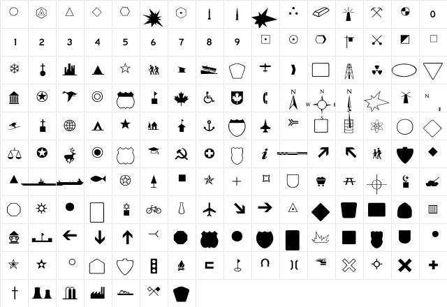 Carta-Normal Regular  glyph index