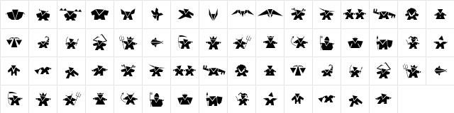 Damgram Regular  glyph index