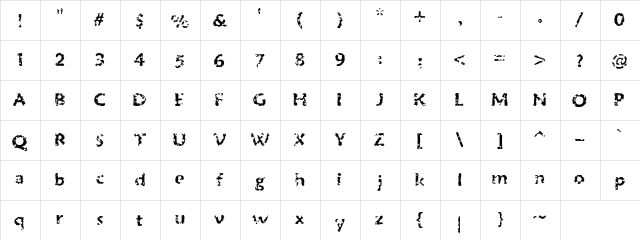 SA-Eroded Heart Regular  glyph index