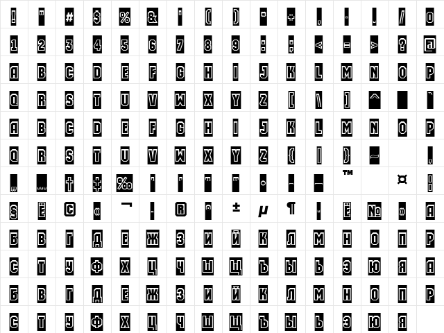 a_MachinaOrtoCmGr Regular  glyph index