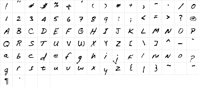 Hall Regular  glyph index