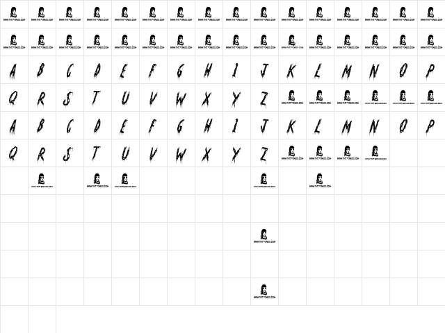 Oh No Not Again Regular  glyph index