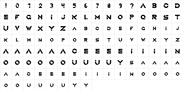 Quantum Regular  glyph index