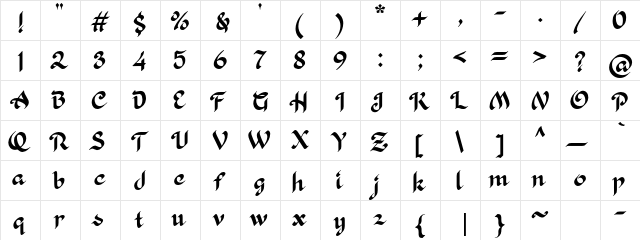 Khaleefa Regular  glyph index
