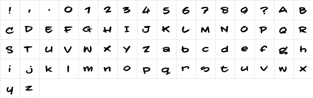taterTodd TRIAL regular  glyph index