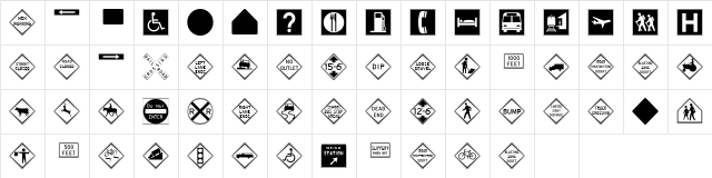 InterstatePi Three  glyph index
