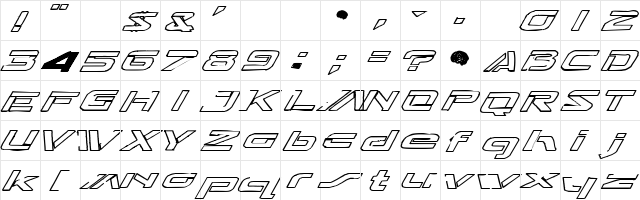 Transaparent Regular  glyph index