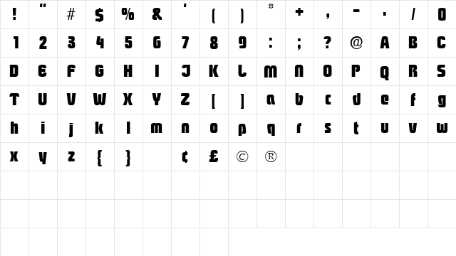 BoozleSSK Regular  glyph index